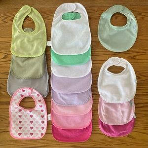Assorted Plastic Lined Baby Bib Set - Multicolor